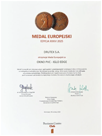 Europäische Medaillefür das DRUTEX-PVC-FensterIGLO EDGE.