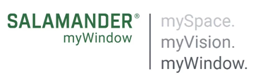 Logo SALAMANDER myWindow mit dem Claim mySpace. myVision. myWindow.
