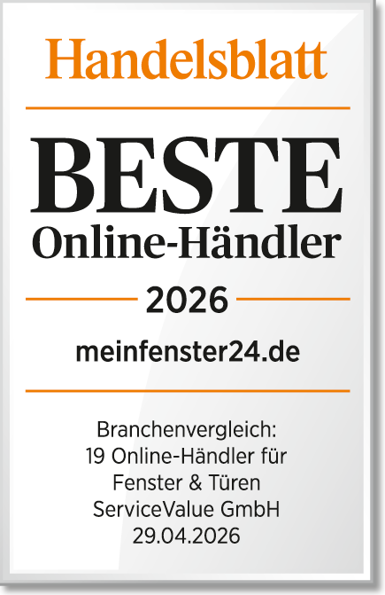 Siegel für die Beste Online-Händler-Auszeichnung vom Handelsblatt für meinfenster24.de